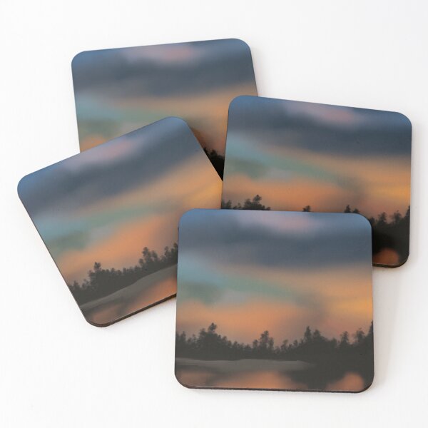 Item preview, Lake Sunset Hand Drawn Digital Art Painting  designed and sold by Lartheviking.