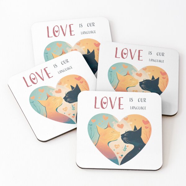 Item preview, Love Cats | Love is our language | Valentine's Day | Kissing | Love Language | Romantic | Cute Animal designed and sold by ArtPowTech.