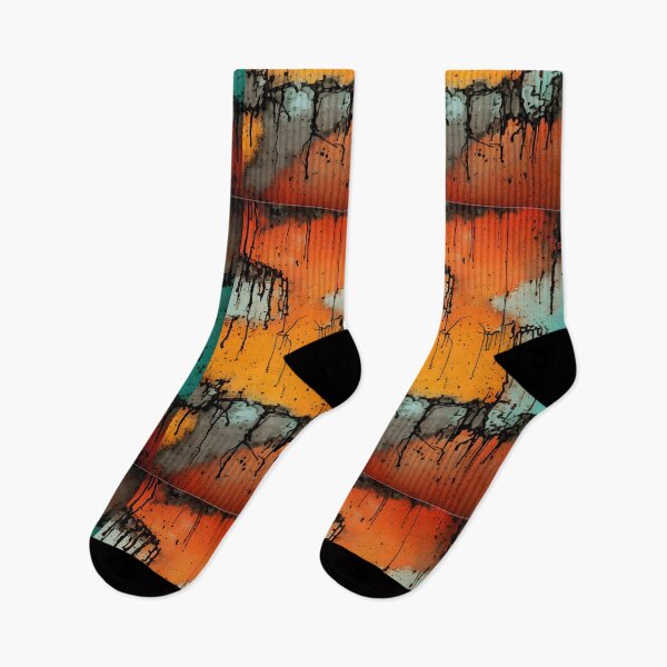 Item preview, Grungy black, orange, green, gray, abstract, vintage design designed and sold by marvin barth.