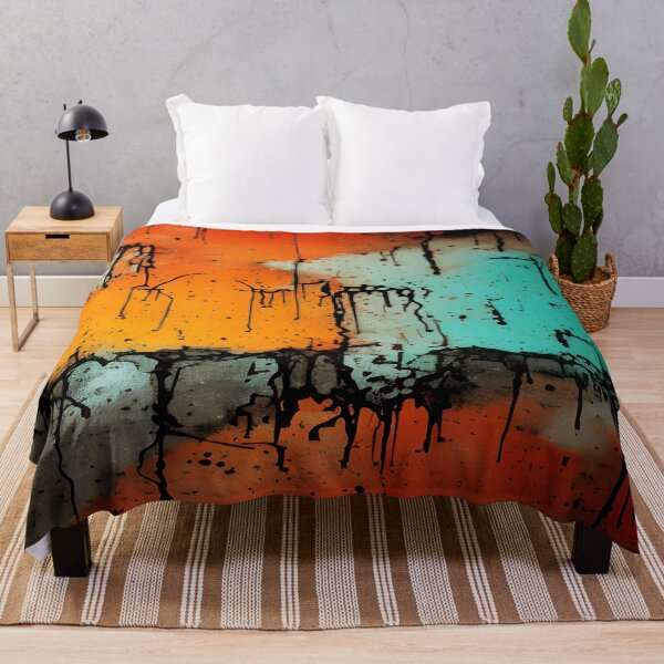Item preview, Grungy black, orange, green, gray, abstract, vintage design designed and sold by marvin barth.