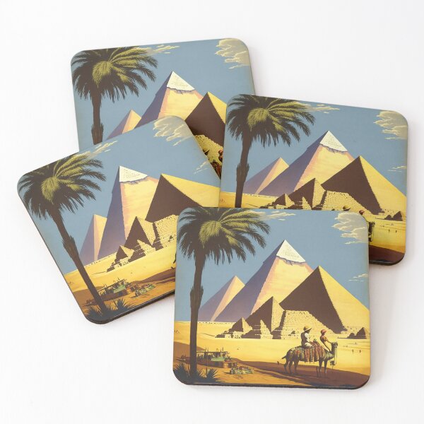 Item preview, Giza Pyramids Vintage Travel Art Poster designed and sold by OldTravelArt.