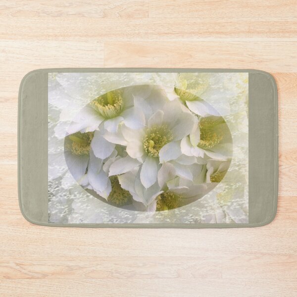 Item preview, Romantic Cactus White flowers with lace trim by Iritof designed and sold by iritof.