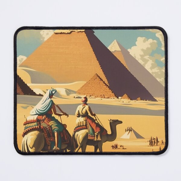 Item preview, Pyramids of Giza Vintage Travel Art Poster designed and sold by OldTravelArt.