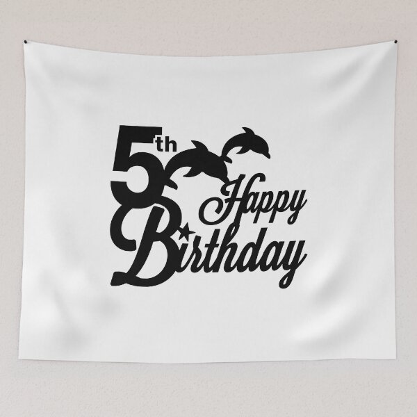 Item preview, 5th Birthday T-Shirt, Birthday T-Shirt, Dolphin show theme, Happy Birthday T-shirt, Birthday Gift, Design for Man and Ladies ,Boy and Girl ,Classic T-Shirt Gift designed and sold by sixday 7day.