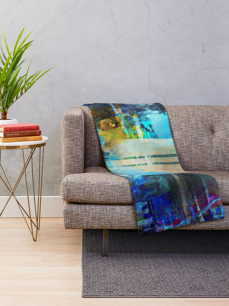 Thumbnail 2 of 6, Throw Blanket, Crystal Blue Refraction designed and sold by Graphodesia.