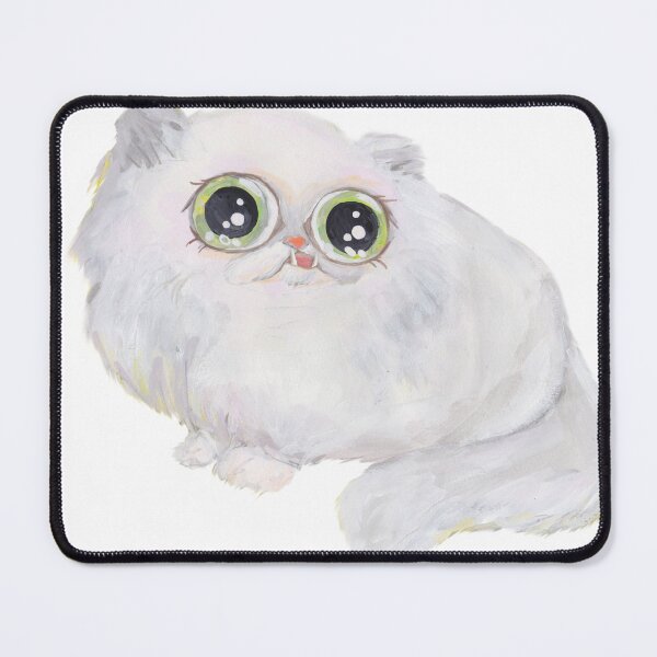 Item preview, BIG EYES PERSIAN chinchilla white CAT DERPY KITTY designed and sold by super_shimizu.