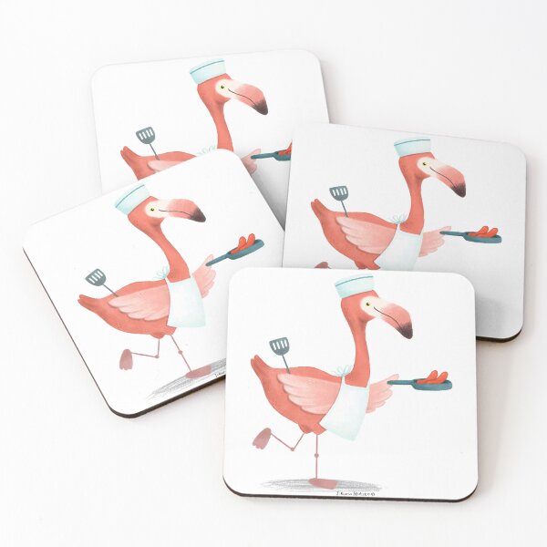 Item preview, Flamingo frying sausages designed and sold by julianamotzko.