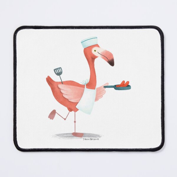Item preview, Flamingo frying sausages designed and sold by julianamotzko.