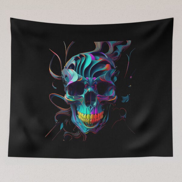 Item preview, Psychedelic Dark Skull Art, Trippy colorful art design designed and sold by barretp27.