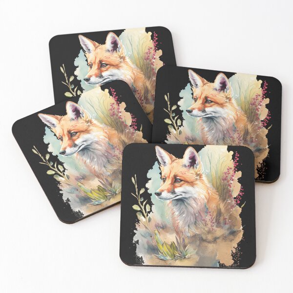 Artikelvorschau, Porträt eines entzückenden und schönen Fox-Aquarells entworfen und verkauft von Kawaii-Bappa.