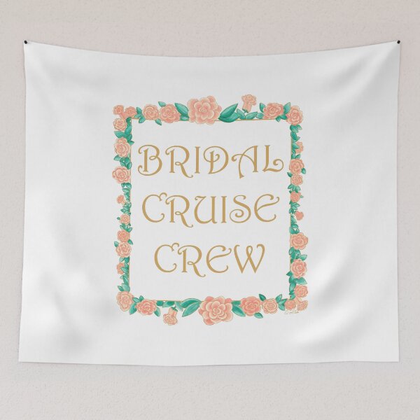 Item preview, Bridal Cruise Crew - Bachelorette Party - Gold & Roses Border - White designed and sold by EcoElsa.
