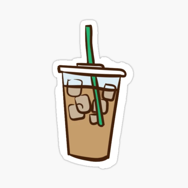 iced coffee cup Sticker for Sale by TinyWorldStudio