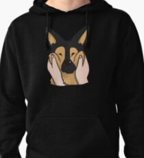 Funny Chubby Cheeks German Shepherd Pullover Hoodie
