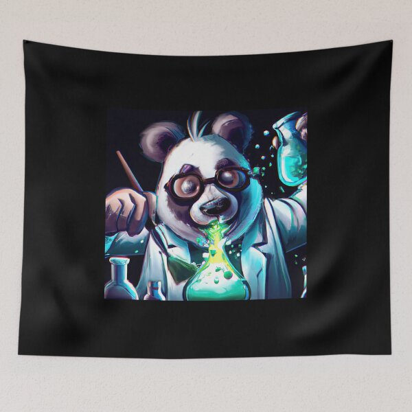Item preview, Colorful chaos: a panda scientist's lab designed and sold by Cosmic-graphics.