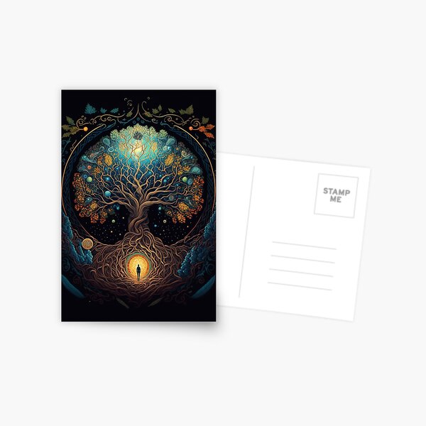 Item preview, Tree of life, Mandala tribal colour and pattern, energetic,  light, gold, energy, spiritual image, zen designed and sold by Frédéric Lavoie.