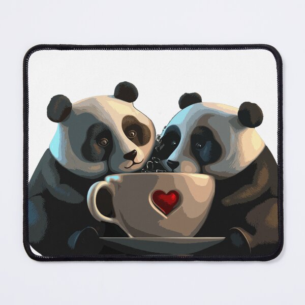 Item preview, Tired Panda Drink Coffee with Lover Panda designed and sold by hookline.