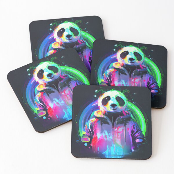 Item preview, Cool panda in neon dreamland designed and sold by Cosmic-graphics.