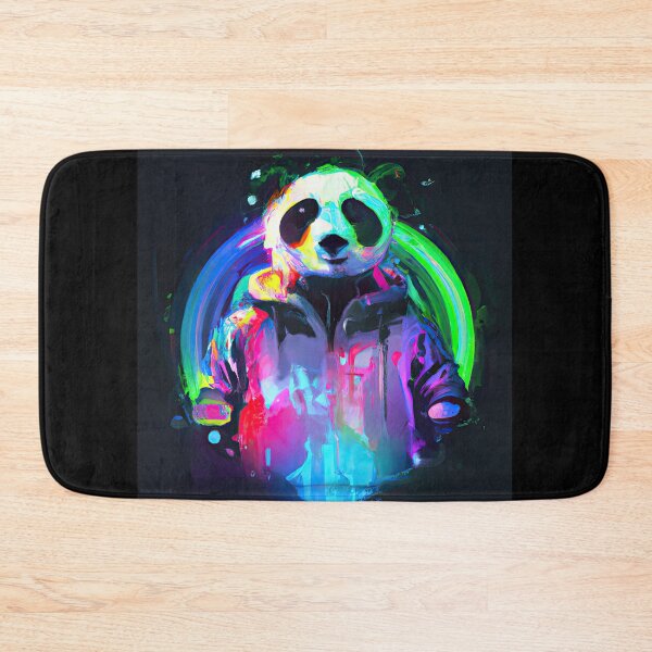 Item preview, Cool panda in neon dreamland designed and sold by Cosmic-graphics.