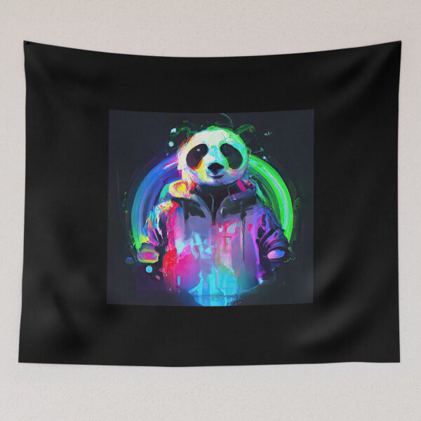 Item preview, Cool panda in neon dreamland designed and sold by Cosmic-graphics.