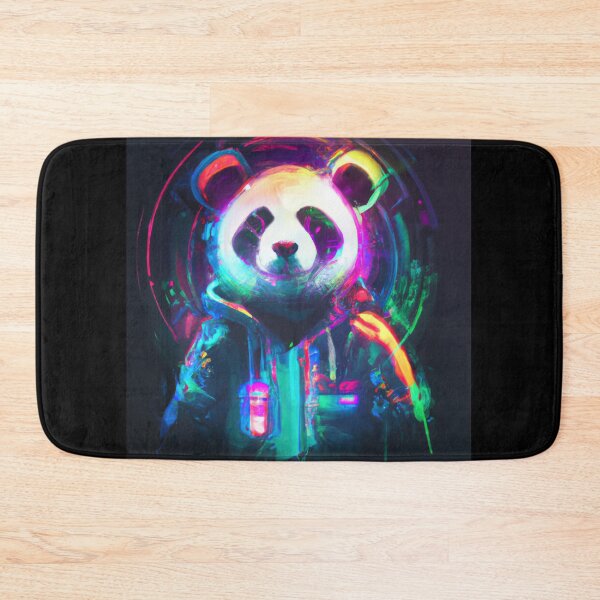 Item preview, Futuristic Frenzy: Neon Panda Pop Art designed and sold by Cosmic-graphics.