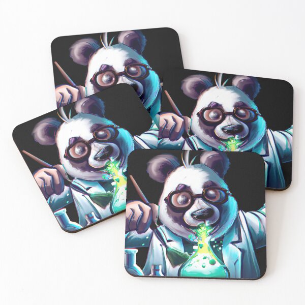 Item preview, Neon lab chaos with a panda scientist designed and sold by Cosmic-graphics.