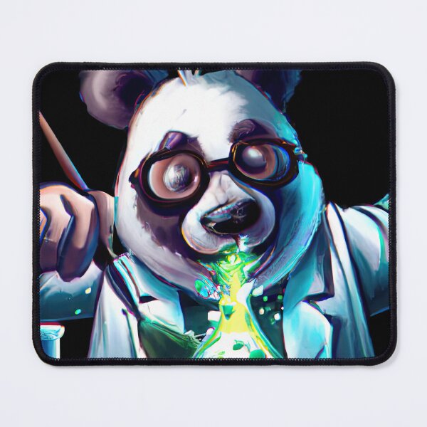 Item preview, Neon lab chaos with a panda scientist designed and sold by Cosmic-graphics.