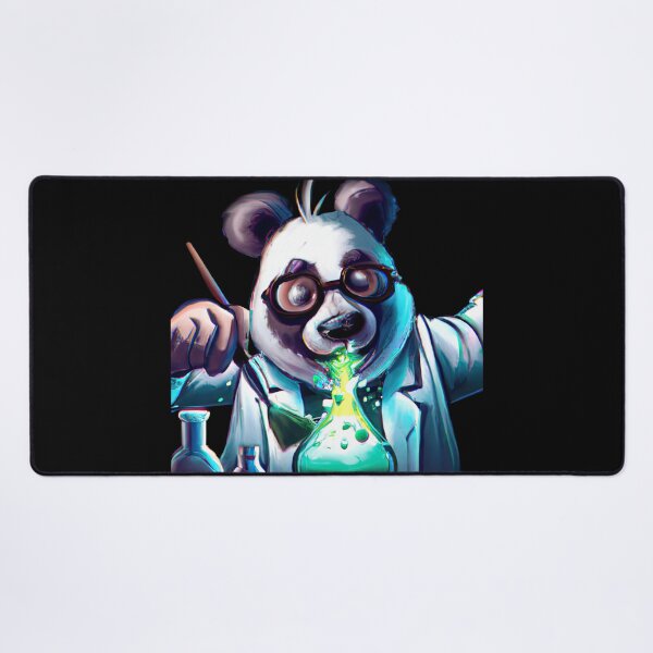 Item preview, Neon lab chaos with a panda scientist designed and sold by Cosmic-graphics.