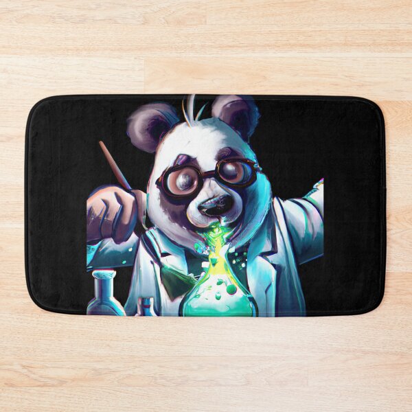 Item preview, Neon lab chaos with a panda scientist designed and sold by Cosmic-graphics.