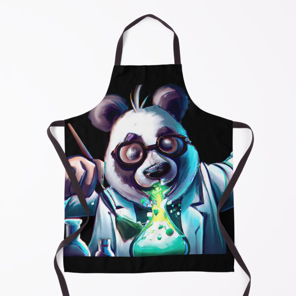 Item preview, Neon lab chaos with a panda scientist designed and sold by Cosmic-graphics.