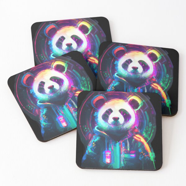 Item preview, Panda's neon world domination designed and sold by Cosmic-graphics.