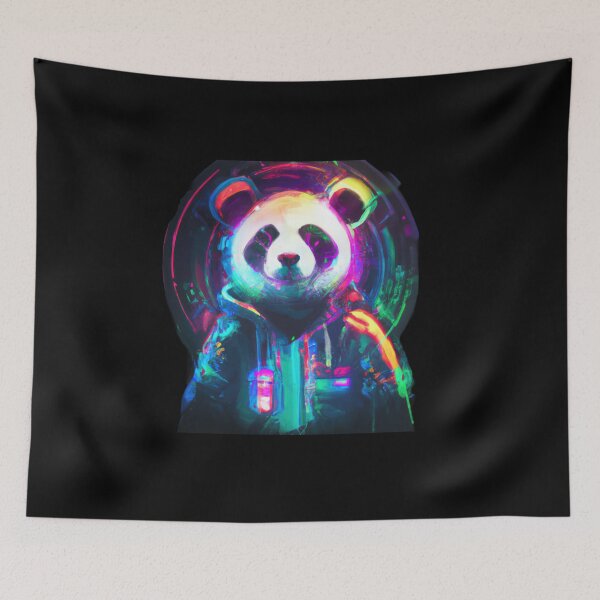 Item preview, Panda's neon world domination designed and sold by Cosmic-graphics.