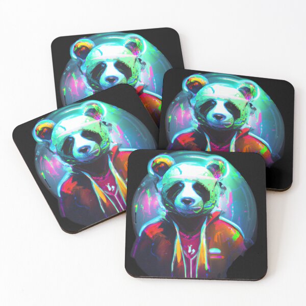 Item preview, Panda in a neon paradise designed and sold by Cosmic-graphics.