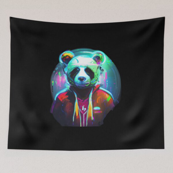 Item preview, Panda in a neon paradise designed and sold by Cosmic-graphics.