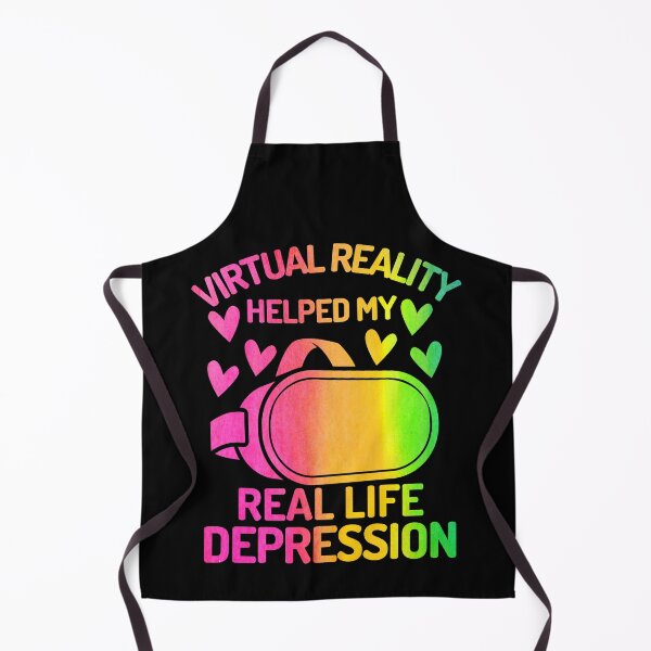 Item preview, Virtual Reality Helped My Depression Watercolor Funny Virtual Reality Headset For Kids designed and sold by DadJokeDescript.