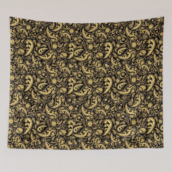 Item preview, Gold & Black Paisley designed and sold by AmyJoDesigns.