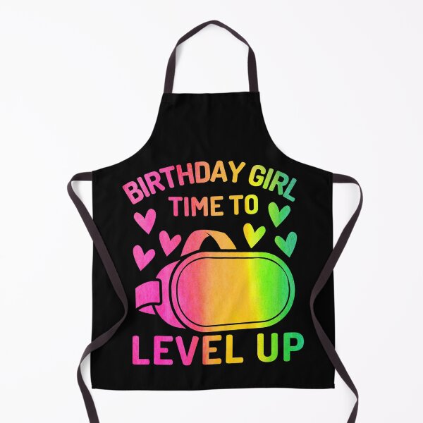 Item preview, Birthday Girl Time To Level Up Watercolor Watercolor Hearts VRHeadset Ombre For Girls Kids designed and sold by DadJokeDescript.