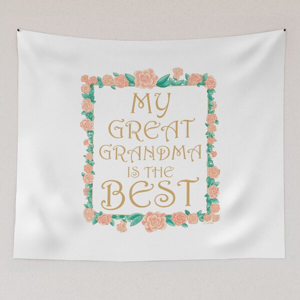 Item preview, My Great Grandma is the Best - Best Great Grandma Gift - Gold & Roses Border - White designed and sold by EcoElsa.