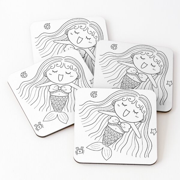 Item preview, mermaid coloring : mermaid smile for painting activity at home or at birthday party designed and sold by Tina-studio.