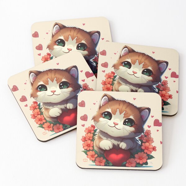Item preview, Cuteness Overload Ginger Kitten with love hearts and flowers by Orikall designed and sold by HippieWorks.