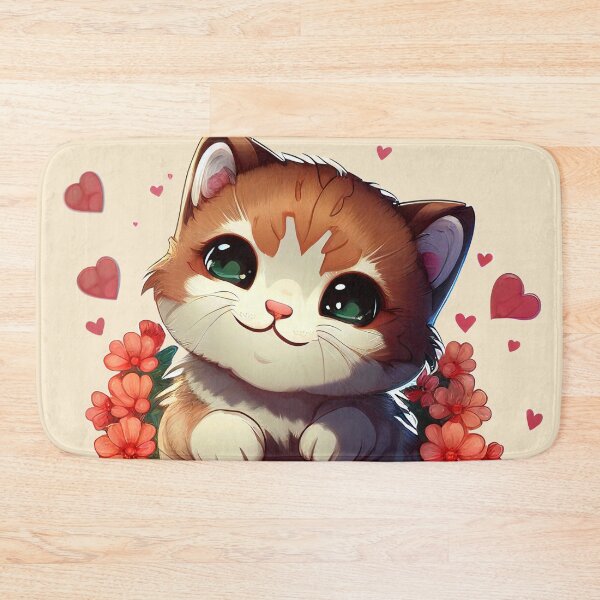 Item preview, Cuteness Overload Ginger Kitten with love hearts and flowers by Orikall designed and sold by HippieWorks.