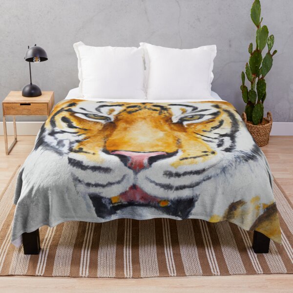 Item preview, Tiger Screen , Fear The Tiger , Watercolor Painting designed and sold by Color-Me-Blue.