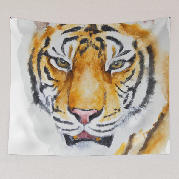 Item preview, Tiger Screen , Fear The Tiger , Watercolor Painting designed and sold by Color-Me-Blue.
