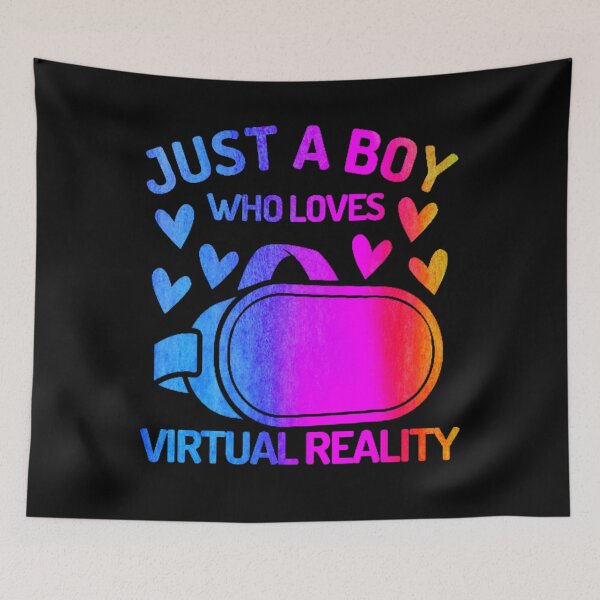 Item preview, Just A Boy That Loves Virtual Reality Watercolor Cute Virtual Reality Headset Quotes designed and sold by DadJokeDescript.