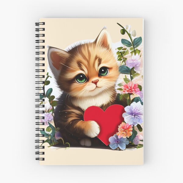 Item preview, Cuteness Overload Ginger Kitten with a love heart and Flowers by Orikall designed and sold by HippieWorks.