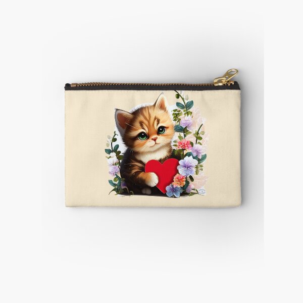 Item preview, Cuteness Overload Ginger Kitten with a love heart and Flowers by Orikall designed and sold by HippieWorks.