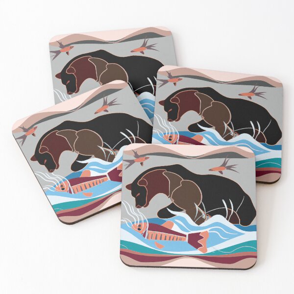 Item preview, Grizzly Bear Fishing for Salmon in a River designed and sold by GrizzlyMountain.