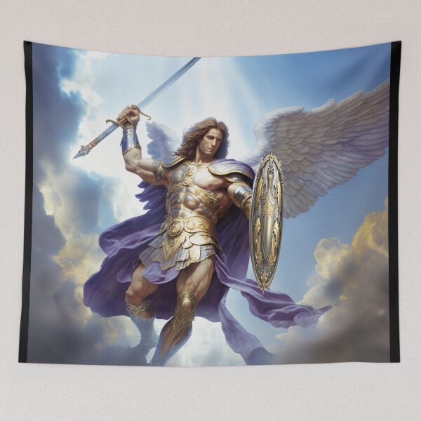 Item preview, Michael Archangel, colour and pattern, energetic,  light, gold, energy, spiritual image, zen designed and sold by Frédéric Lavoie.