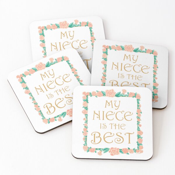Item preview, My Niece is the Best - Best Niece Gift - Gold & Roses Border - White designed and sold by EcoElsa.