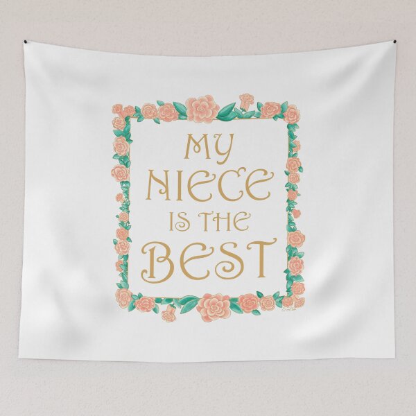 Item preview, My Niece is the Best - Best Niece Gift - Gold & Roses Border - White designed and sold by EcoElsa.