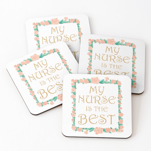 Item preview, My Nurse is the Best - Best Nurse Gift - Gold & Roses Border - White designed and sold by EcoElsa.